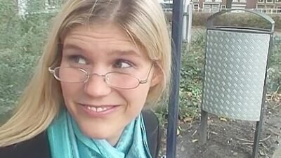 Hot Dutch Hot Blonde In Glasses Enjoys Pussy Fingering And Hard Anal Sex